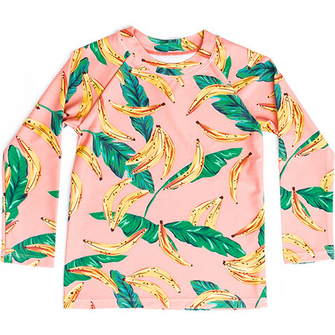 Mini Blake Kids Long Sleeve Rash Guard, Banana Palm - Rash Guards - 1