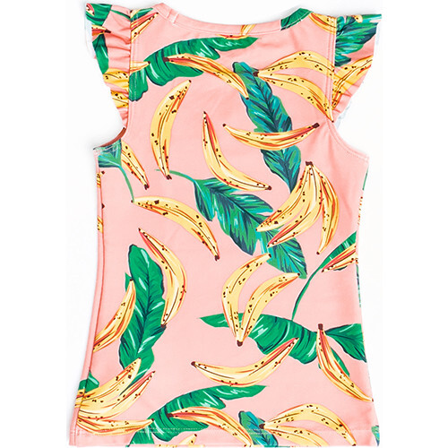 Mini Eve Girls Ruffle Swim Top, Banana Palm