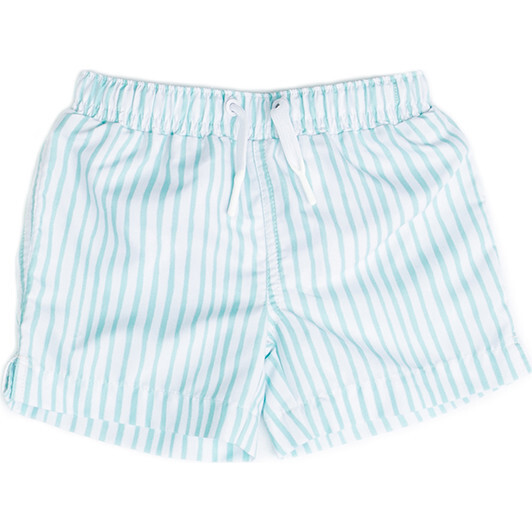Mini Major Boys Boardshort, Sea Glass Stripe - Swim Trunks - 1