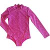 Mini Mila Swim One Piece, Fuschia Geo - One Pieces - 1 - thumbnail