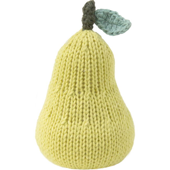 Pear Knit Rattle, Green - Rattles - 1