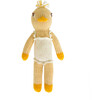 Lucille the Duck Knit Rattle, Yellow/White - Rattles - 1 - thumbnail
