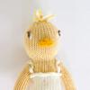 Lucille the Duck Knit Rattle, Yellow/White - Rattles - 3