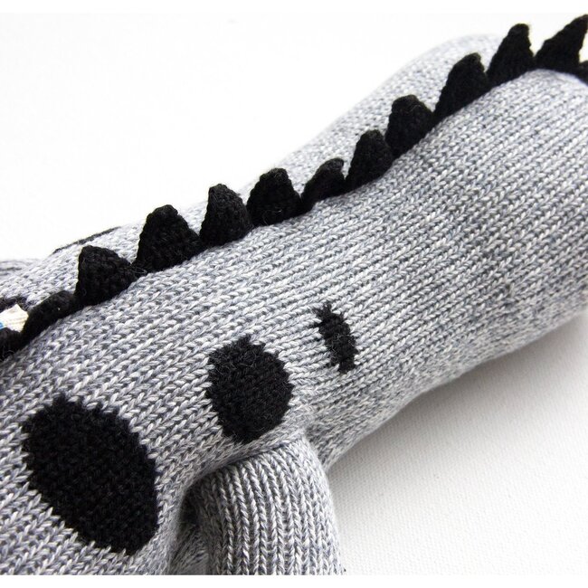 Maximus the Dinosaur Knit Doll, Grey - Dolls - 5