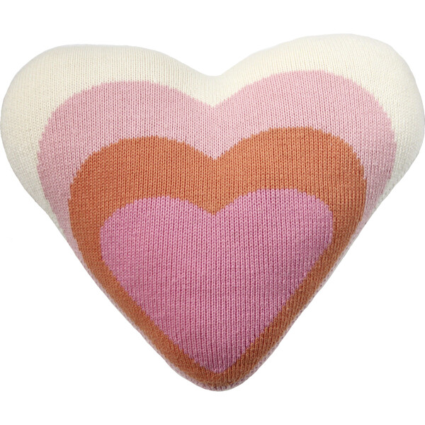 Heart Pillow, Pink Multi - Blabla Kids Decorative Pillows & Throws | Maisonette