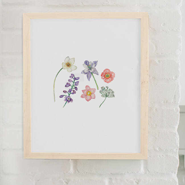 Wildflowers Art Print, Natural Frame