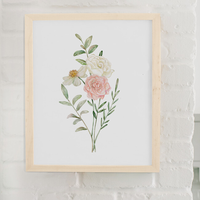 Floral Burst #1 Art Print, Natural Frame