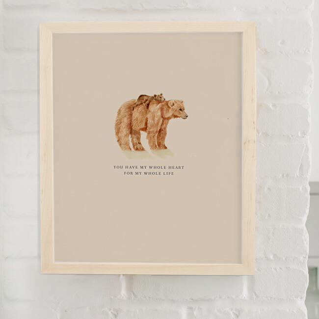 Mama Bear Art Print, Natural Frame