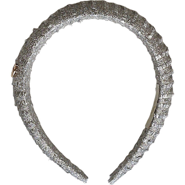 Noa Fringe Headband, Silver Shimmer