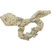 Lily Floral Print Bow Scrunchie, Tan Print - Hair Accessories - 1 - thumbnail