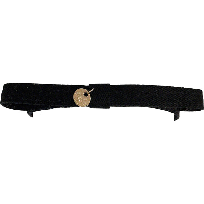 Maddy Twill Bow Headband, Black