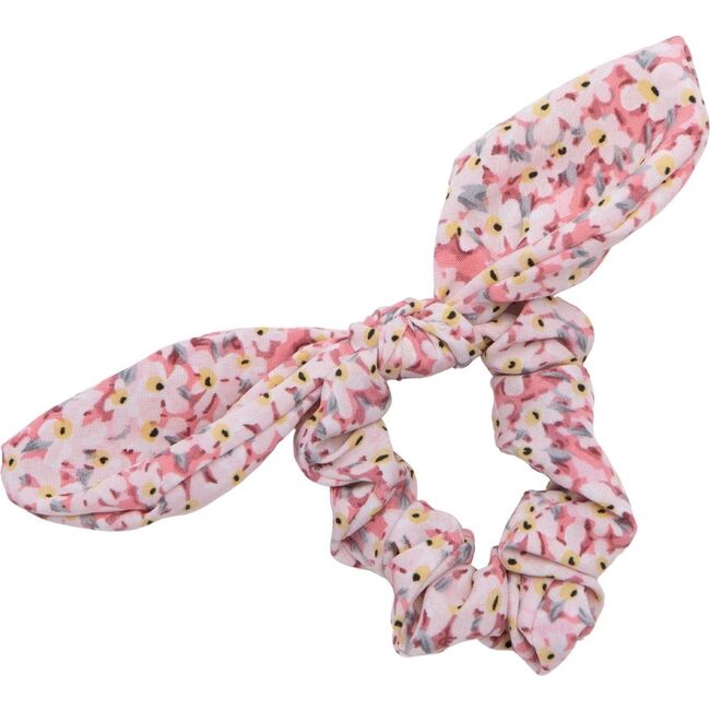 Lily Floral Print Bow Scrunchie, Rose Print - Hair Accessories - 1