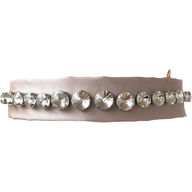 Isabella Embellished Tie Back Headband, Champagne - Hair Accessories - 2