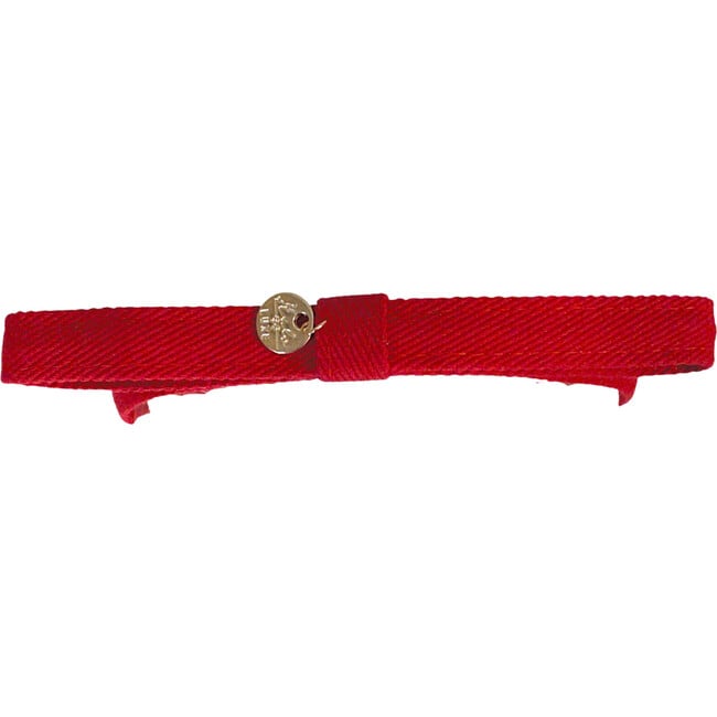 Maddy Twill Bow Headband, Red - Hair Accessories - 3