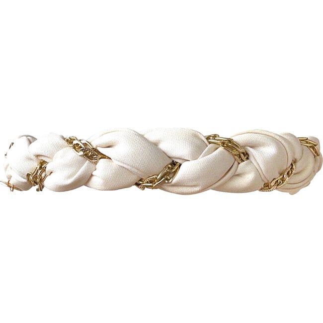 Evelyn Twisted Link Headband, Ecru - Hair Accessories - 2