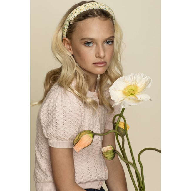 Lily Floral Print Headband, Tan Print - Hair Accessories - 2