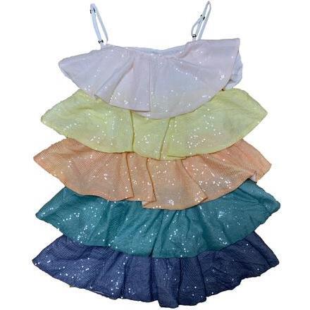 Shimmer Sequin Tier Dress, Multi