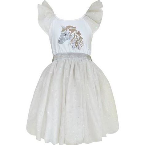 Unicorn Dress, White & Gold