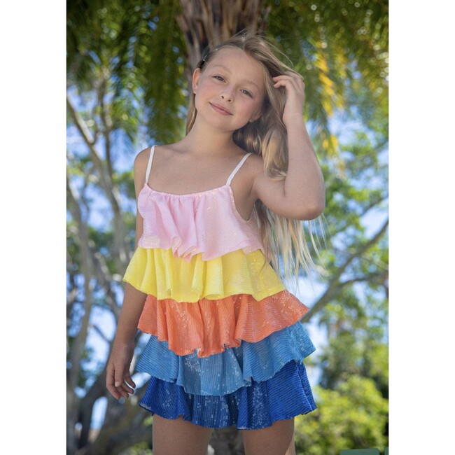 Shimmer Sequin Tier Dress, Multi
