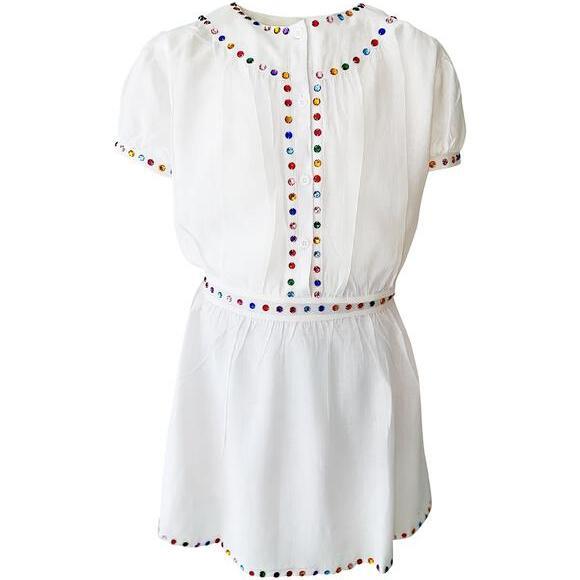 Rainbow Jewel Dress, White