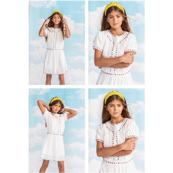 Rainbow Jewel Dress, White - Dresses - 3