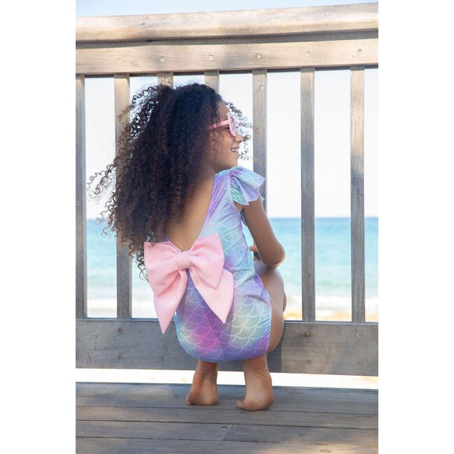 Mermaid Bow Swim, Purple - One Pieces - 2