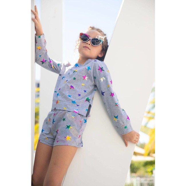 Metallic Star Short Set, Grey - Two Pieces - 3