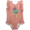 Ice Cream Swirl Ruffle Swimsuit, Pink - One Pieces - 1 - thumbnail