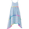 St. Barth Pom Pom Dress, Blue - Dresses - 1 - thumbnail