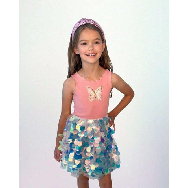 Butterfly Paillete Dress, Pink