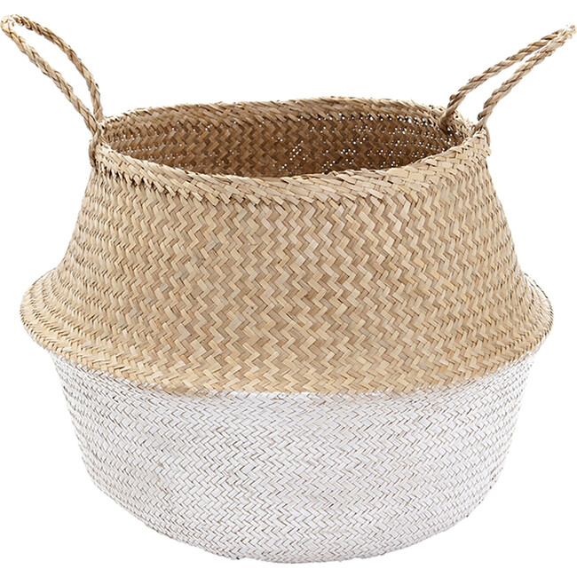 White Dipped Belly Basket, Large - Easter Baskets - 1