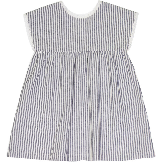 Verlaine Dress, Grey Stripes - Dresses - 1