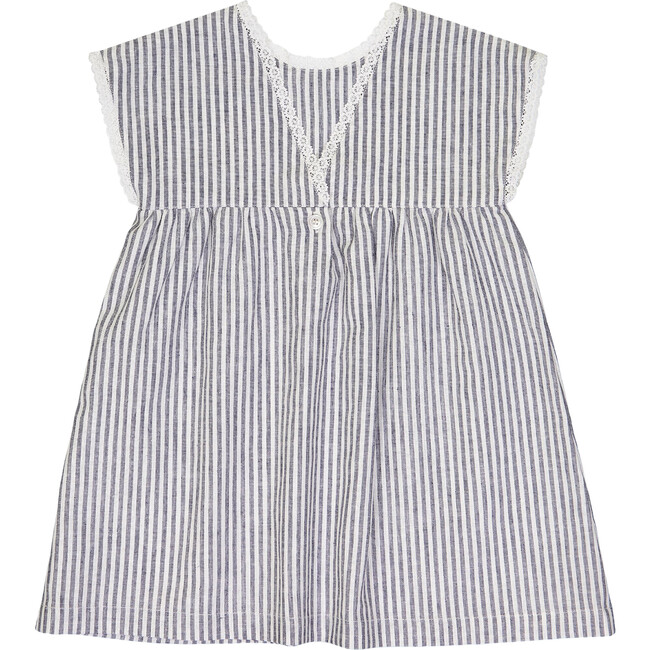 Verlaine Dress, Grey Stripes - Dresses - 3