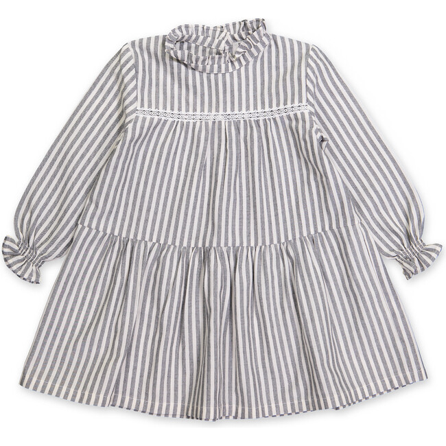 Elisabeth Dress, Grey Stripes - Dresses - 1