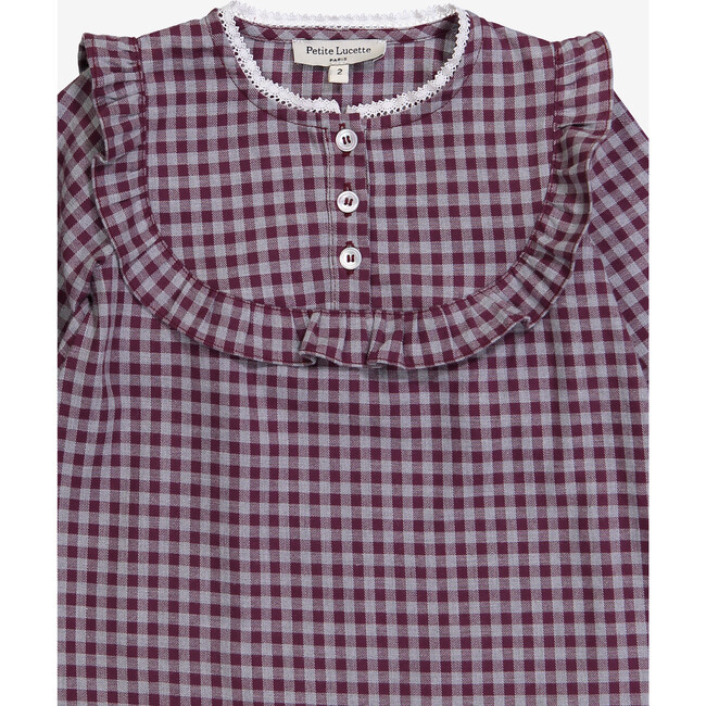 Claudine Dress, Bordeaux Gingham - Dresses - 2