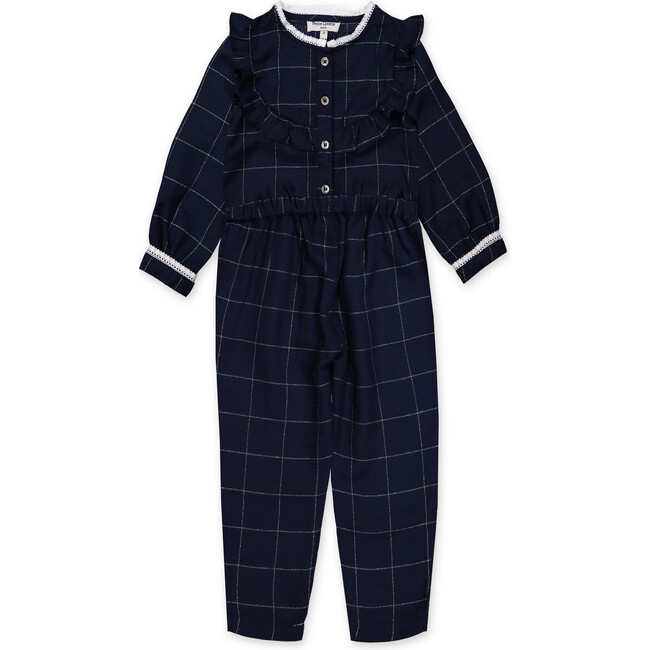 Berangere Jumpsuit, Lurex Bleu Nuit - Jumpsuits - 1