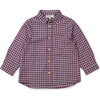 Aristide Shirt, Burgundy Gingham - Shirts - 1 - thumbnail