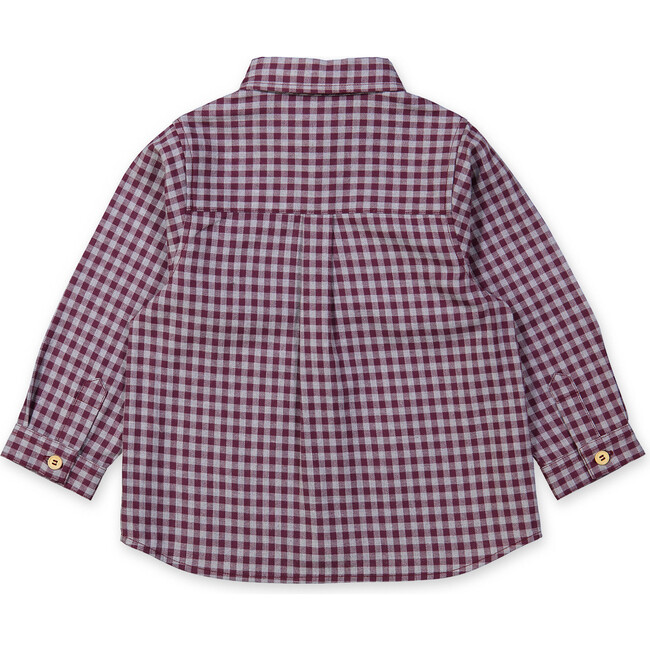 Aristide Shirt, Burgundy Gingham - Shirts - 3