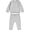 Pointelle Star Crawler Set in Grey - Loungewear - 1 - thumbnail