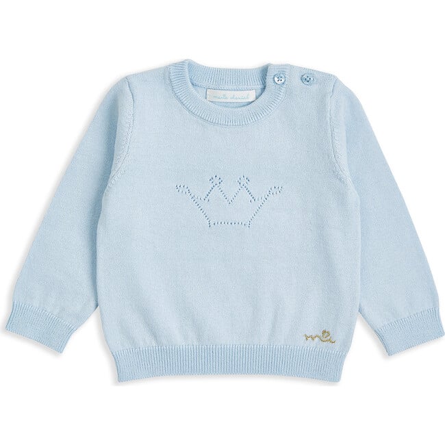 Pointelle Crown Crawler Set in Blue - Loungewear - 6