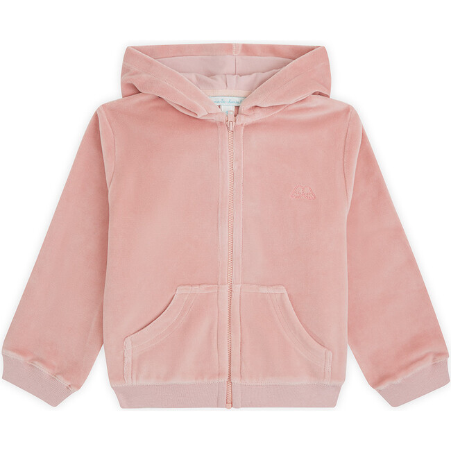 Angel Wing Velour Hooded Sweatshirt in Pink - Marie-Chantal Tops ...