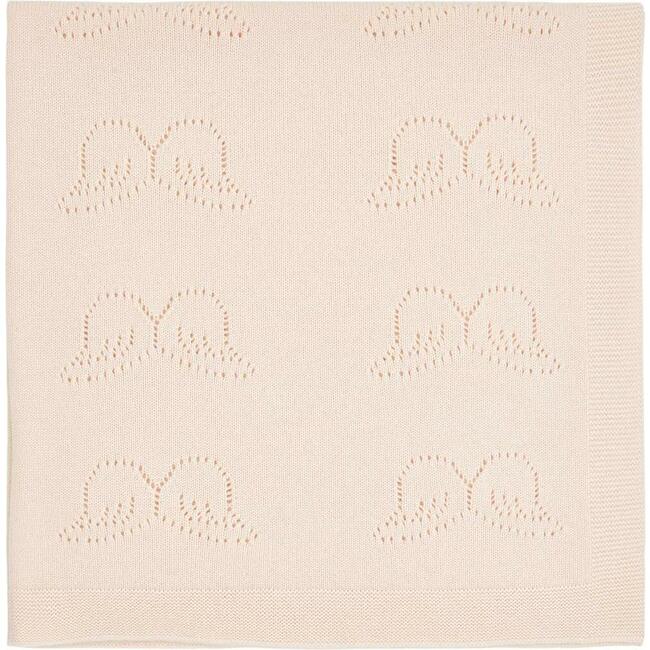 Angel Wing Pointelle Cashmere Blanket in Pink