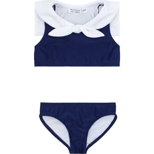 Girl's Navy White Sailor Bikini - Two Pieces - 1