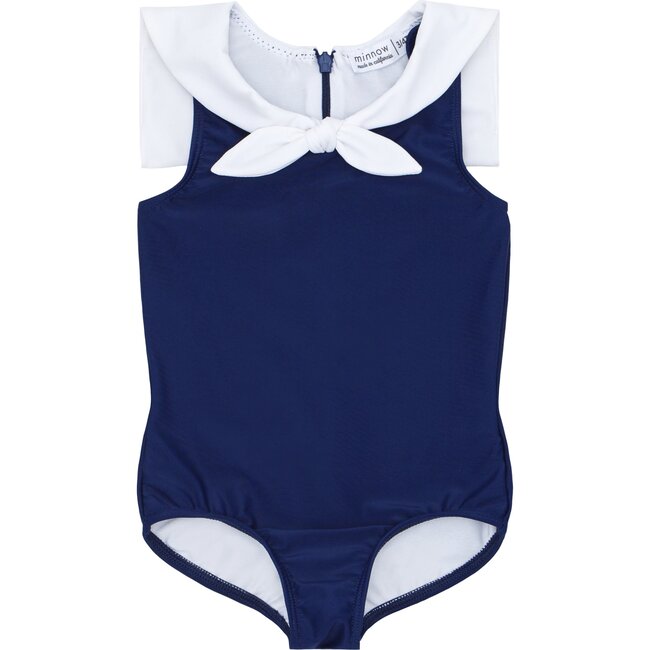 Girl's Navy White Sailor One Piece - One Pieces - 1