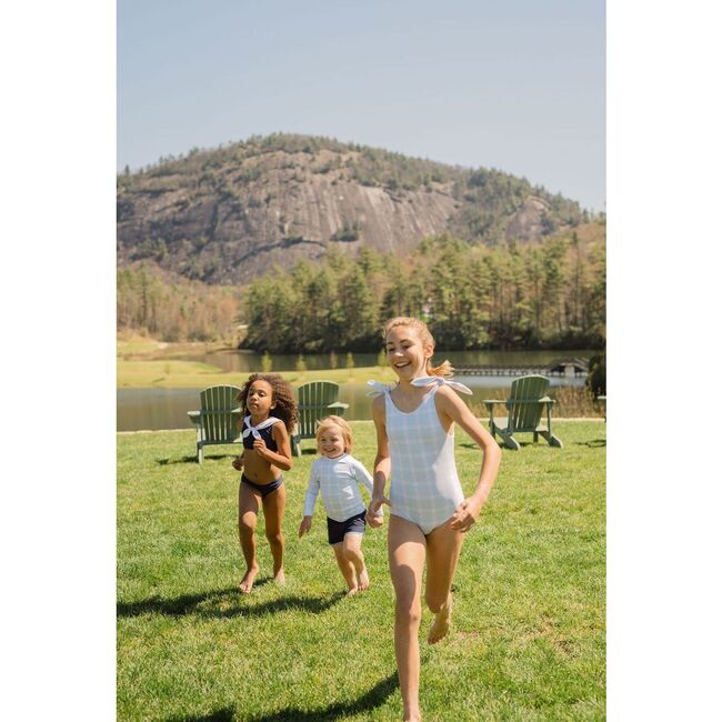 Girl's Sunwashed Plaid Tie Knot One Piece - One Pieces - 3