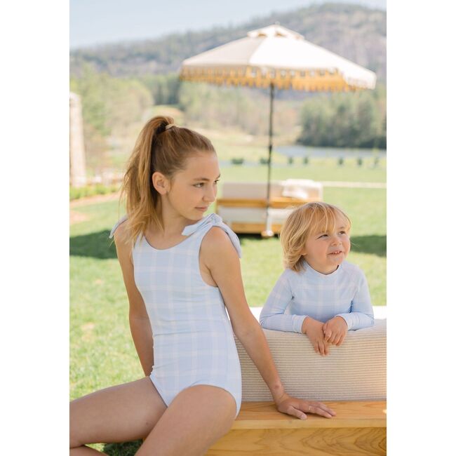 Girl's Sunwashed Double Bow One Piece
