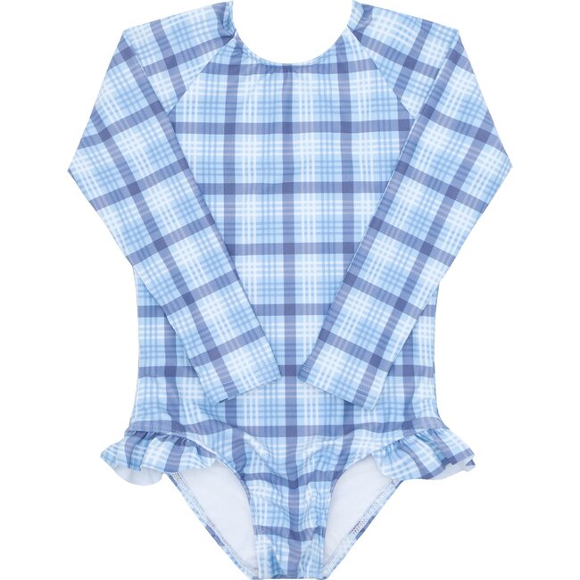 Girl's Maritime Plaid Rashguard One Piece - One Pieces - 1