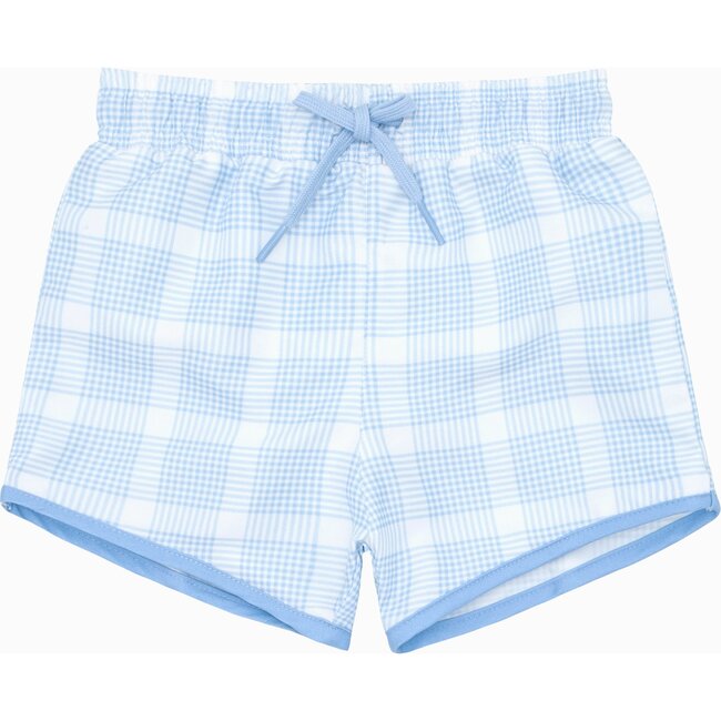 Boy's Sunwashed Plaid Boardie - Swim Trunks - 1