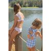 Girl's Maritime Plaid Double Bow One Piece - One Pieces - 2 - thumbnail