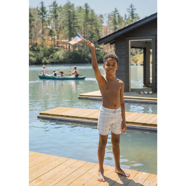 Boy's Sunwashed Plaid Boardie - Swim Trunks - 2